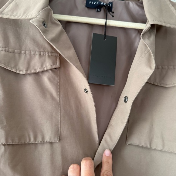 Five Four Tan Utility Jacket with Collared Neckline - Picture 3 of 5